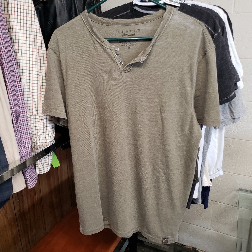 LUCKY BRAND ~ Venice Burnout Short Sleeve Shirt ~ Light Green ~ Medium